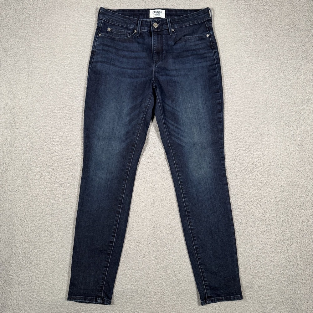 Levis Denizen Jeans Womens 29x28 Blue Midrise Skinny Fit 5 Pocket Stretch Logo